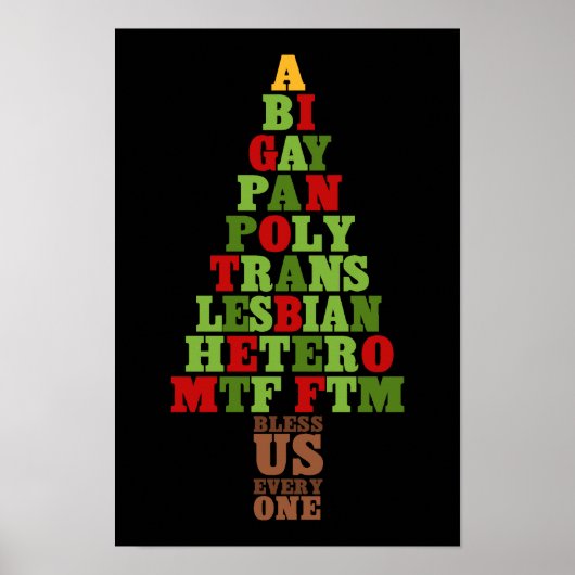 Diversiteit kerstboomtekst poster (Voorkant)