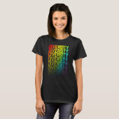 Diversiteit LGBTQ+ Rainbow Gay Pride Tekst Vervage T-shirt (Voorkant volledig)