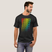 Diversiteit LGBTQ+ Rainbow Gay Pride Tekst Vervage T-shirt (Voorkant volledig)