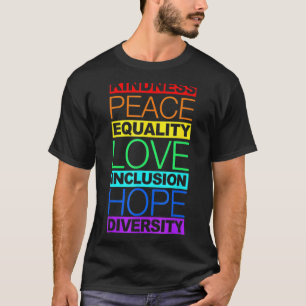Diversiteit Liefde Vrede Mensenrechten Sociale rec T-shirt