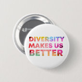 Diversiteit maakt ons beter, vrede en diversiteit ronde button 5,7 cm (Voorkant /achterkant)