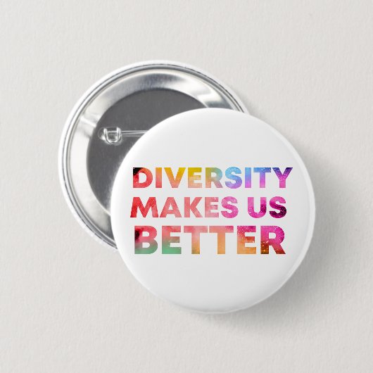 Diversiteit maakt ons beter, vrede en diversiteit ronde button 5,7 cm (Voorkant /achterkant)