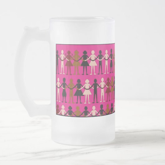 Diversiteit mok kleur "Papierpoppen" (Links)