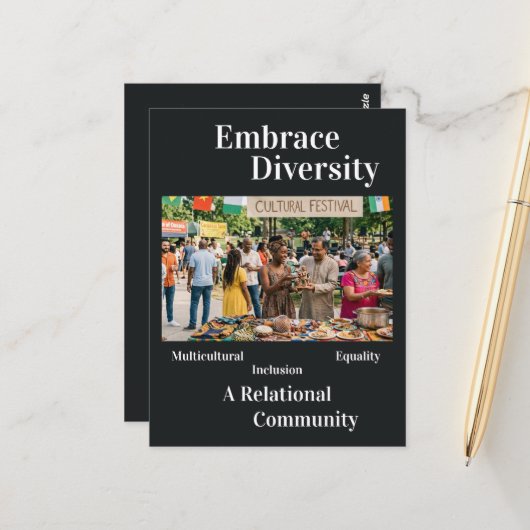 Diversiteit omarmen briefkaart (Voorkant / Achterkant in situ)