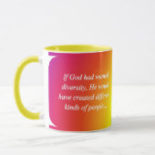 Diversiteit omkeren (sq) aanmoedigen mok (Links)