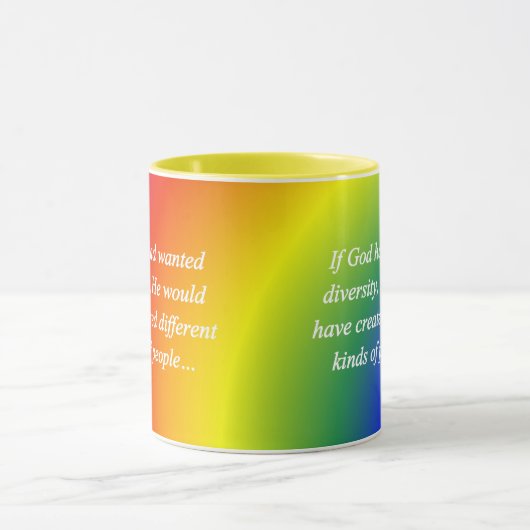 Diversiteit omkeren (sq) aanmoedigen mok (Midden)