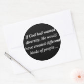 Diversiteit omkeren (sq) aanmoedigen ronde sticker (Envelop)