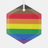 Diversiteit onder homo's met Philly regenboogtrots Glas Ornament (Voorkant)