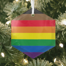 Diversiteit onder homo's met Philly regenboogtrots Glas Ornament