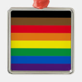 Diversiteit onder homo's met Philly regenboogtrots Metalen Ornament (Voorkant)
