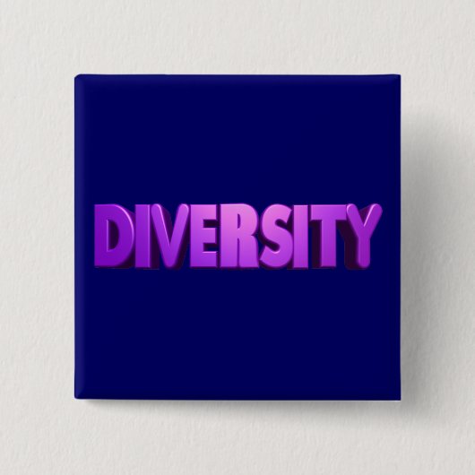 Diversiteit Paarse letters Square Vierkante Button 5,1 Cm (Voorkant)