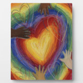 Diversiteit Rainbow Love Heart DEI Plaque Art Prin Fotoplaat (Voorkant)
