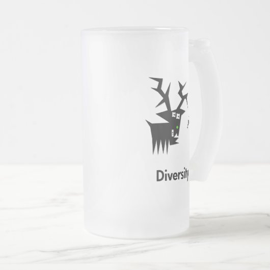 Diversiteit van herten matglas bierpul (Voorkant rechts)