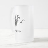 Diversiteit van herten matglas bierpul (Voorkant links)