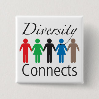 Diversiteit verbindt vierkant Button