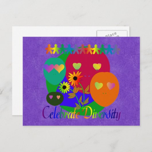 Diversiteit vieren briefkaart (Voorkant / Achterkant)