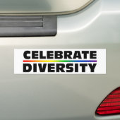 Diversiteit vieren bumpersticker (Op auto)