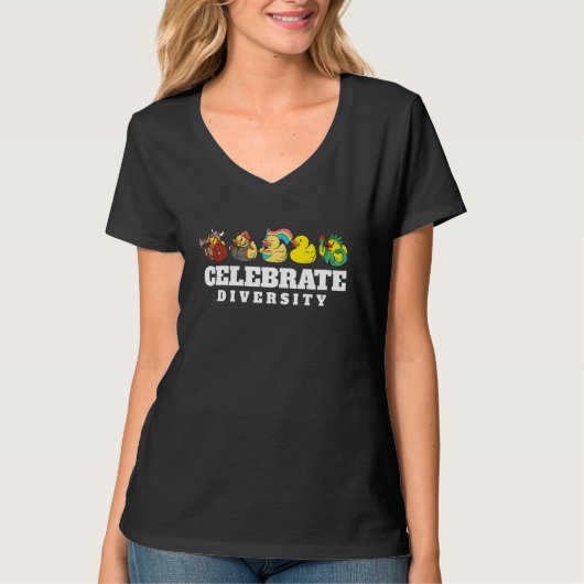 Diversiteit vieren Ducking Bath Duck Rubber Duck T-shirt (Voorkant)