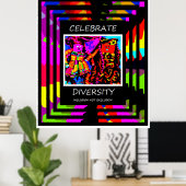 Diversiteit vieren - Inclusie NIET uitsluiten Poster (Thuiskantoor)
