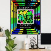 Diversiteit vieren - Inclusie NIET uitsluiten Poster (Thuiskantoor)