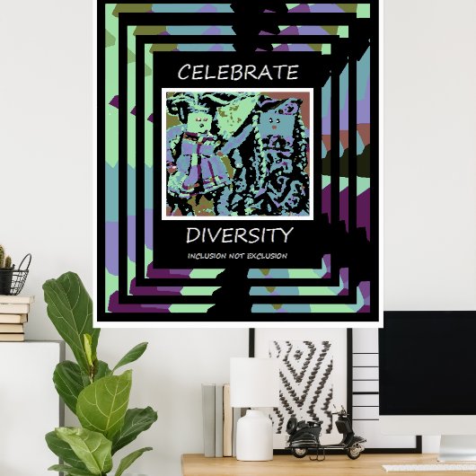 Diversiteit vieren - Inclusie NIET uitsluiten Poster (Thuiskantoor)