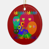 Diversiteit vieren keramisch ornament (Links)