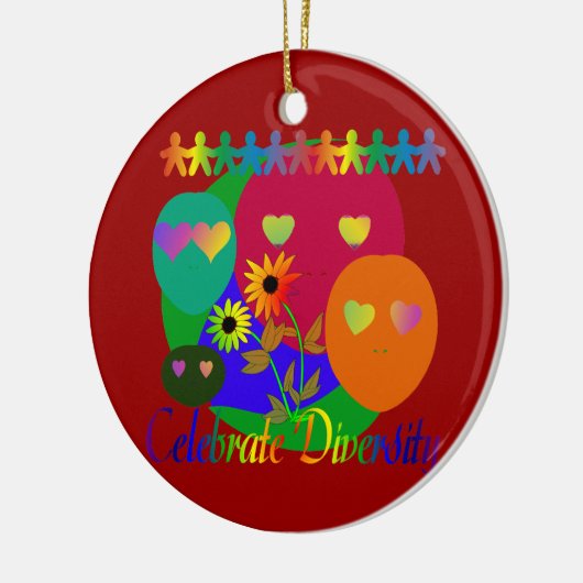 Diversiteit vieren keramisch ornament (Links)