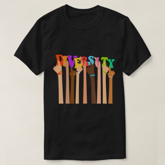 Diversiteit vieren Kindness Peace Equality Love H T-shirt (Design voorkant)