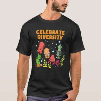 Diversiteit vieren  Octopus    Inktvis Pijlinktvis T-shirt