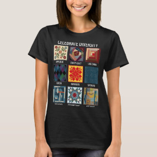 Diversiteit vieren quiltambacht patchwork t-shirt