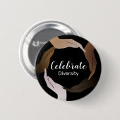 Diversiteit vieren ronde button 5,7 cm (Voorkant /achterkant)