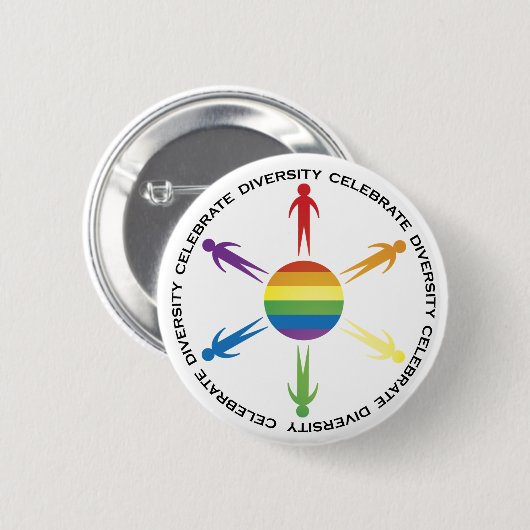 Diversiteit vieren ronde button 5,7 cm (Voorkant /achterkant)