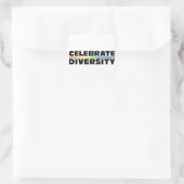 Diversiteit vieren vierkante sticker (Tas)