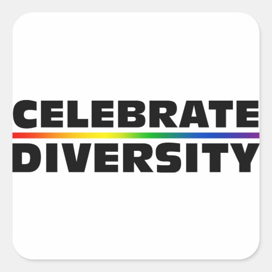 Diversiteit vieren vierkante sticker (Voorkant)