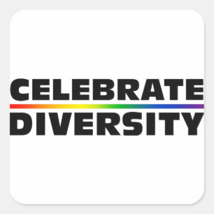 Diversiteit vieren vierkante sticker