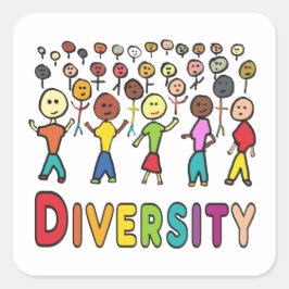 Diversiteit Vierkante Sticker