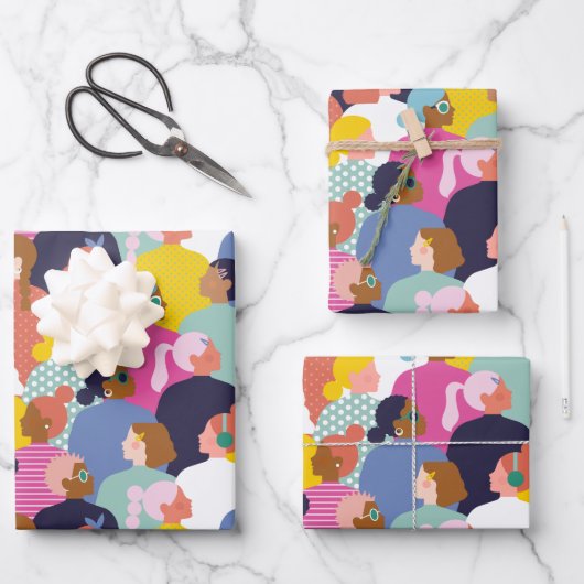 Diversiteit voor vrouwen - Vrouwen met een verschi Inpakpapier Vel (Voorkant)