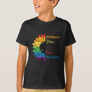 Diversiteit Vrede Equity Liefde Inclusie – Rainbow T-shirt