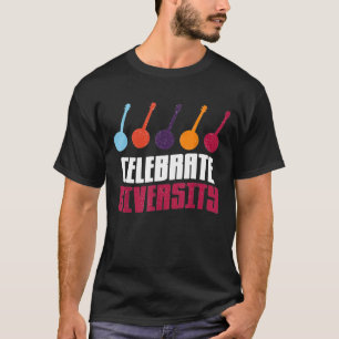 Diversiteitscute voor banjo-spelers 2 vieren t-shirt