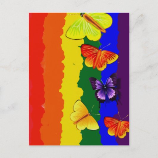 Diversiteitsfeest met regenboogkleuren briefkaart (Voorkant)