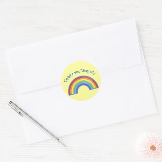 Diversiteitsstickers vieren ronde sticker (Envelop)