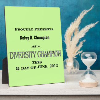 Diversity Champion Plaquette Fotoplaat
