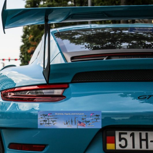 diversity, equity and inclusion gun bumper sticker