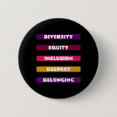 Diversity Equity Inclusion Respect Belonging Pack Ronde Button 5,7 Cm (Voorkant)