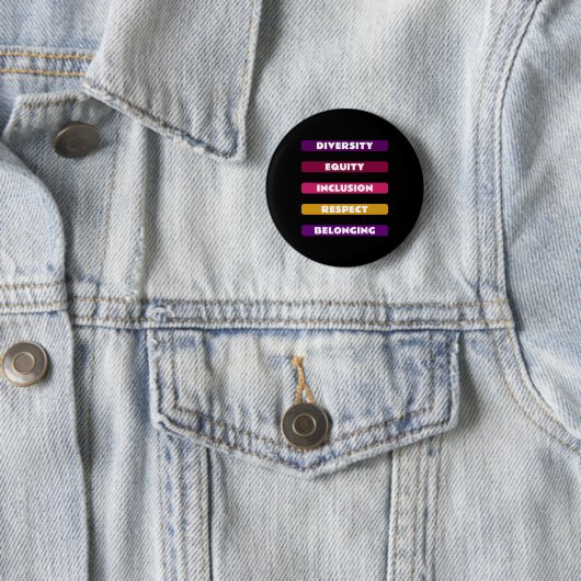 Diversity Equity Inclusion Respect Belonging Pack Ronde Button 5,7 Cm (In situ)