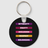 Diversity Equity Inclusion Respect Belonging Pack Sleutelhanger (Voorkant)