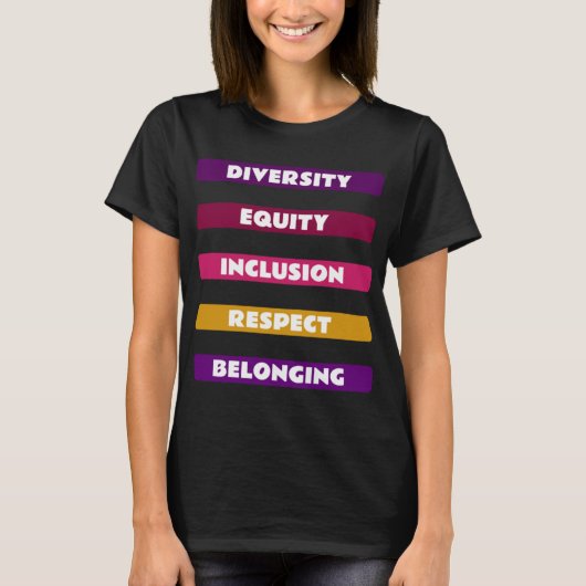 Diversity Equity Inclusion Respect Belonging Pack  T-shirt (Voorkant)