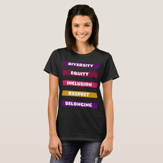 Diversity Equity Inclusion Respect Belonging Pack  T-shirt (Voorkant volledig)