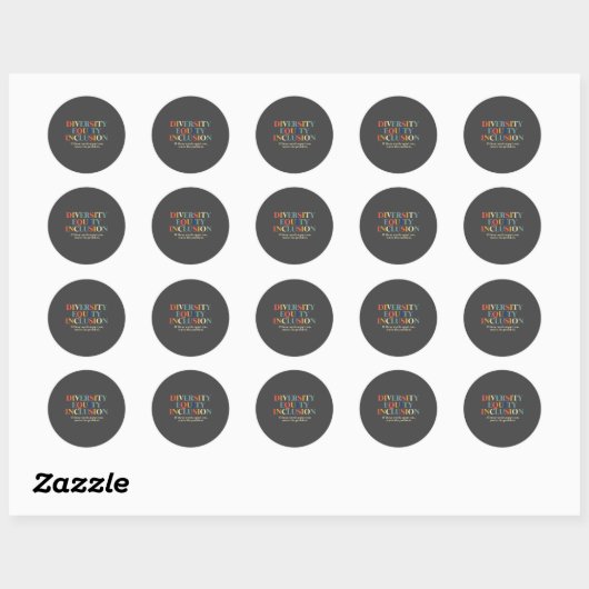 Diversity Equity Inclusion  Ronde Sticker (Vel)