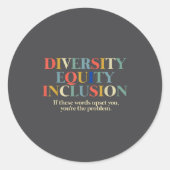 Diversity Equity Inclusion  Ronde Sticker (Voorkant)